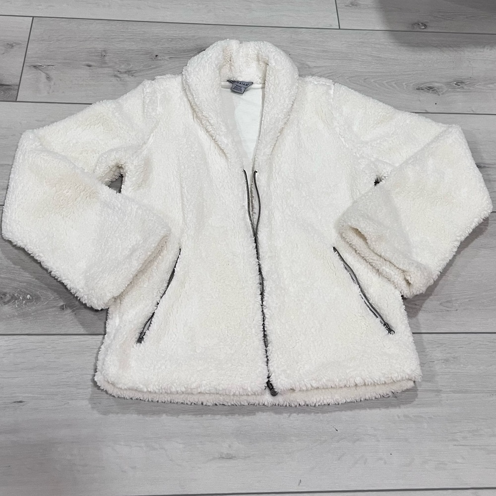 GAIAM White Shearling Sherpa Jacket Zip Up